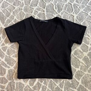 Brandy Melville V-Neck Wrap Crop Top